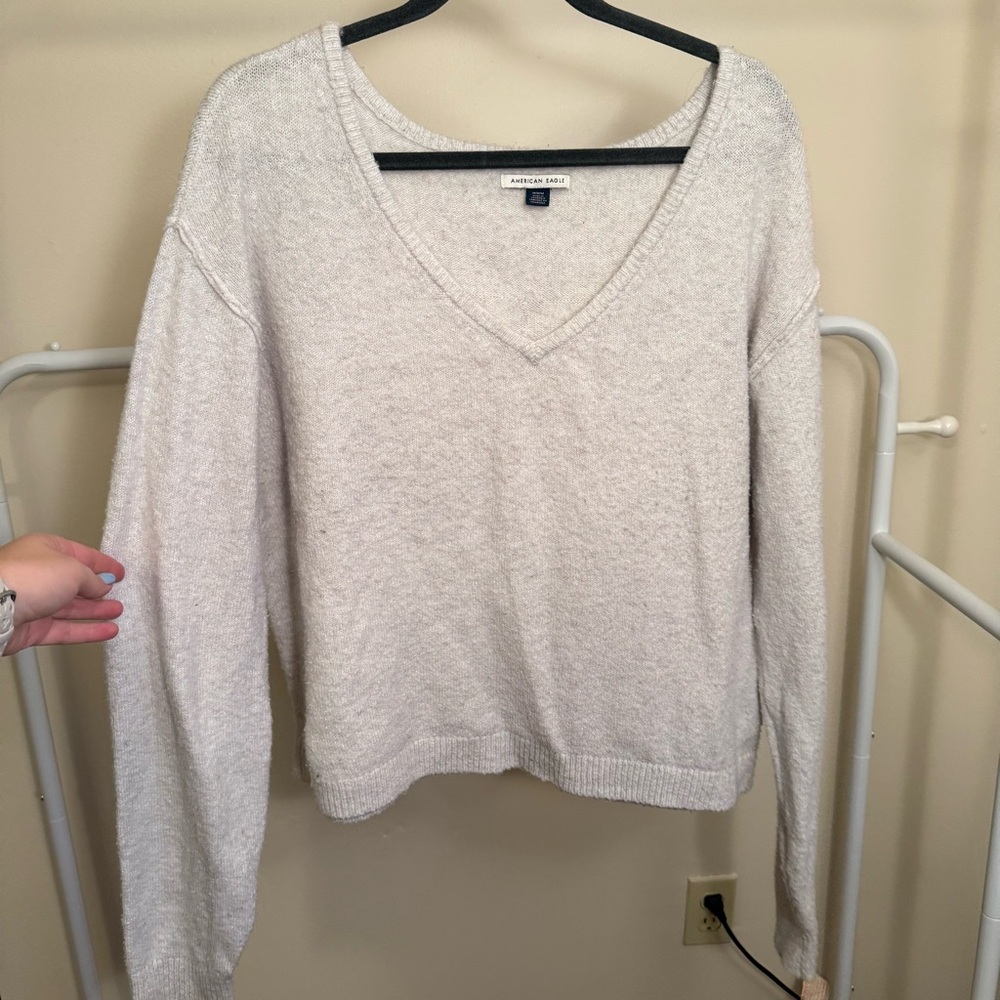 Cream V-Neck Sweater